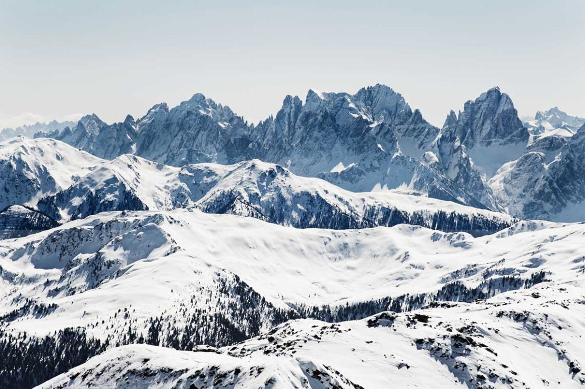 Villgratental. Liftfreie Zone 19 Bergpanorama, Dolomiten, Winter, Villgratental