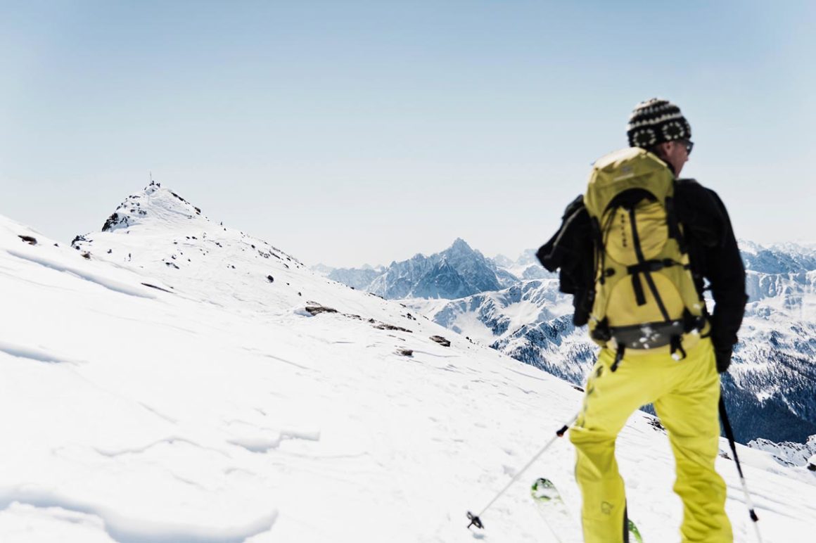 Villgratental. Liftfreie Zone 8 Skitourengeher, Gipfelblick, Rotes Kinkele, Villgratental