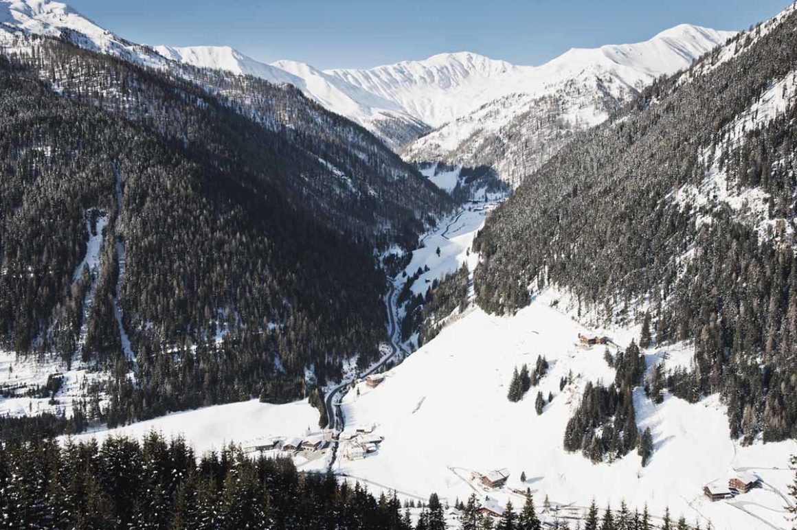 Villgratental. Liftfreie Zone 5 Talblick, Kalkstein, Winter, Villgratental