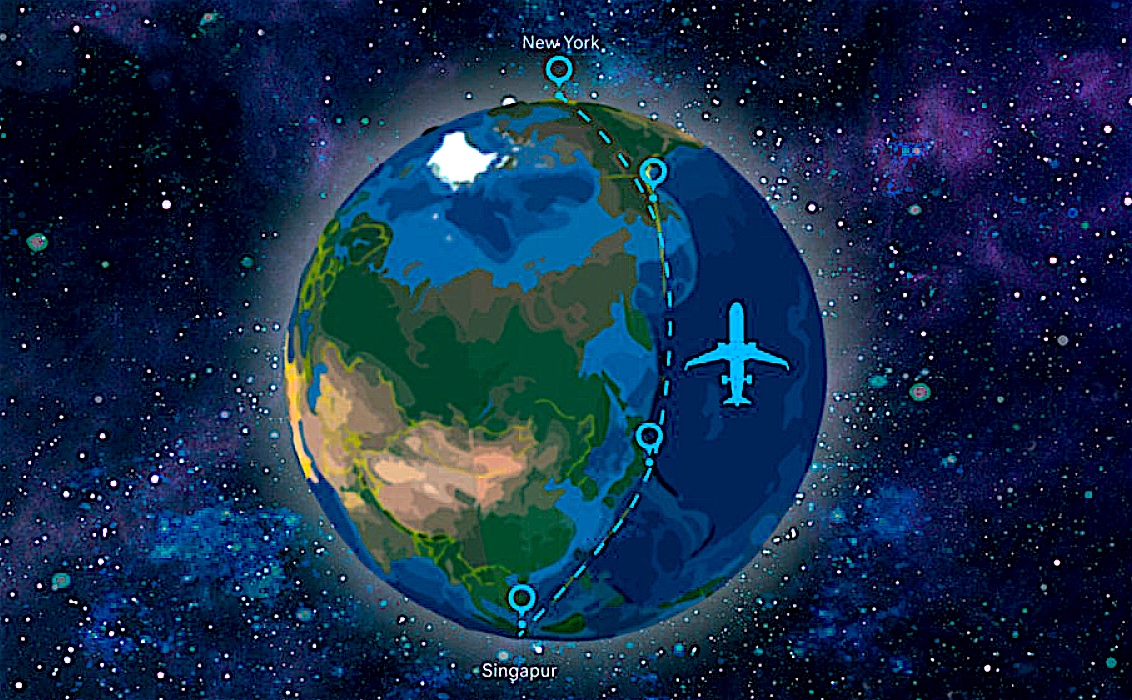 Flug um die Welt. Selbstversuch 1 Flug um die Welt