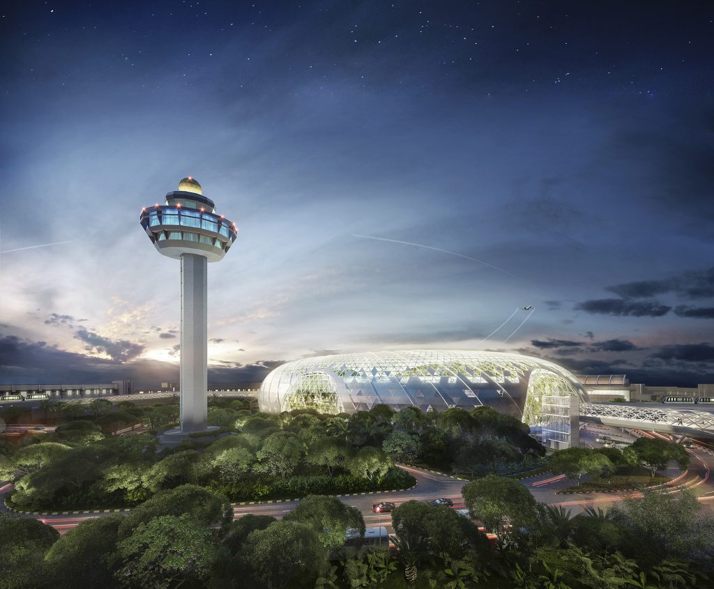 Flug um die Welt. Selbstversuch 3 jewel changi airport dusk view of jewel changi airport 1024x845 1