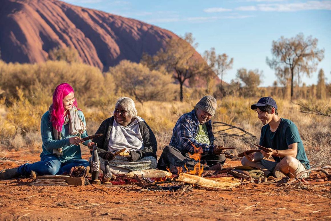 Lagerfeuer, Aborigines, Touristen, Northern Territory, Australien