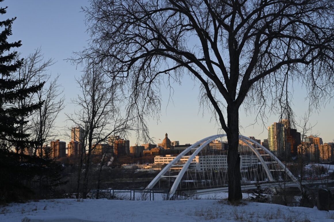 waterdalebruecke sonnenuntergang winter edmonton