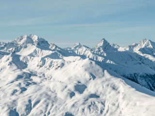 Bergpanorama, Winter, Davos