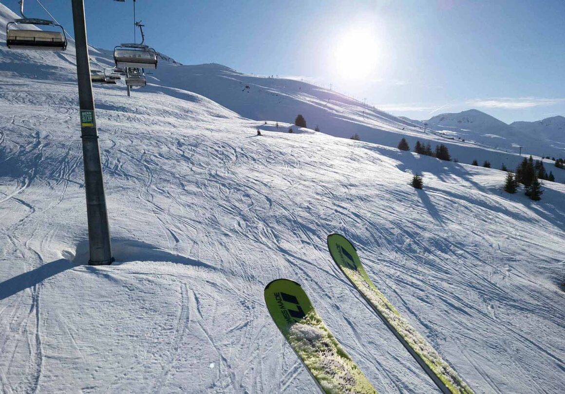 Liftfahrt, Skispitzen, Jakobshorn, Winter, Davos