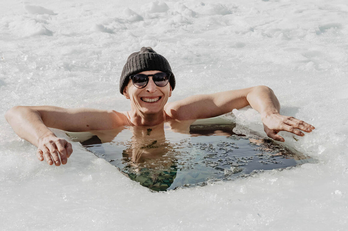 Autor Thomas Linkel, Eisbaden, Schwarzsee, Davos