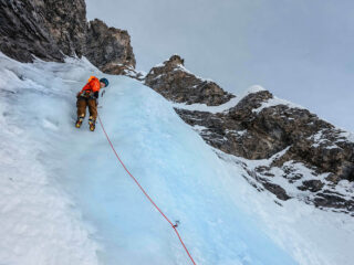 ice climbing icefall, Sertig Valley, Davos