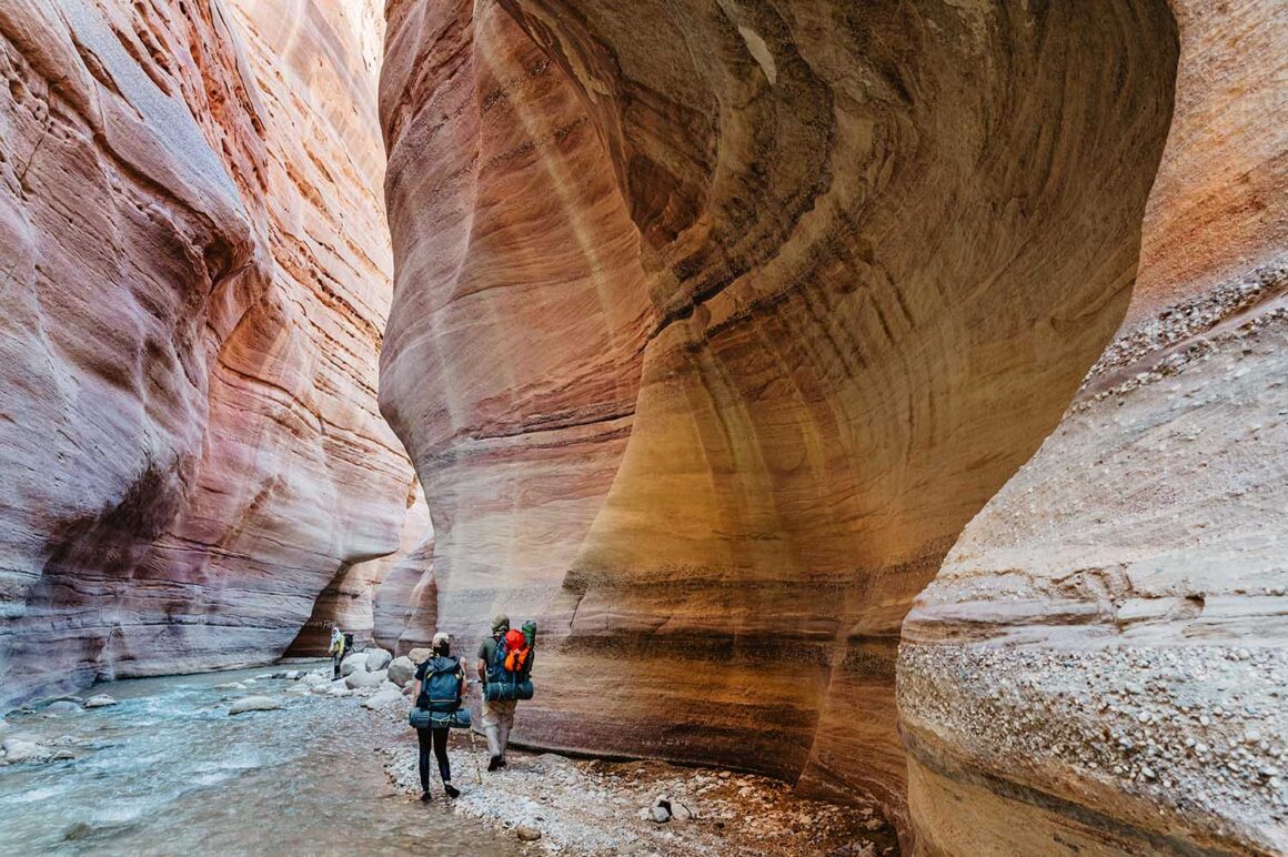Waditrekking, Wadi al Hasa, Jordanien,