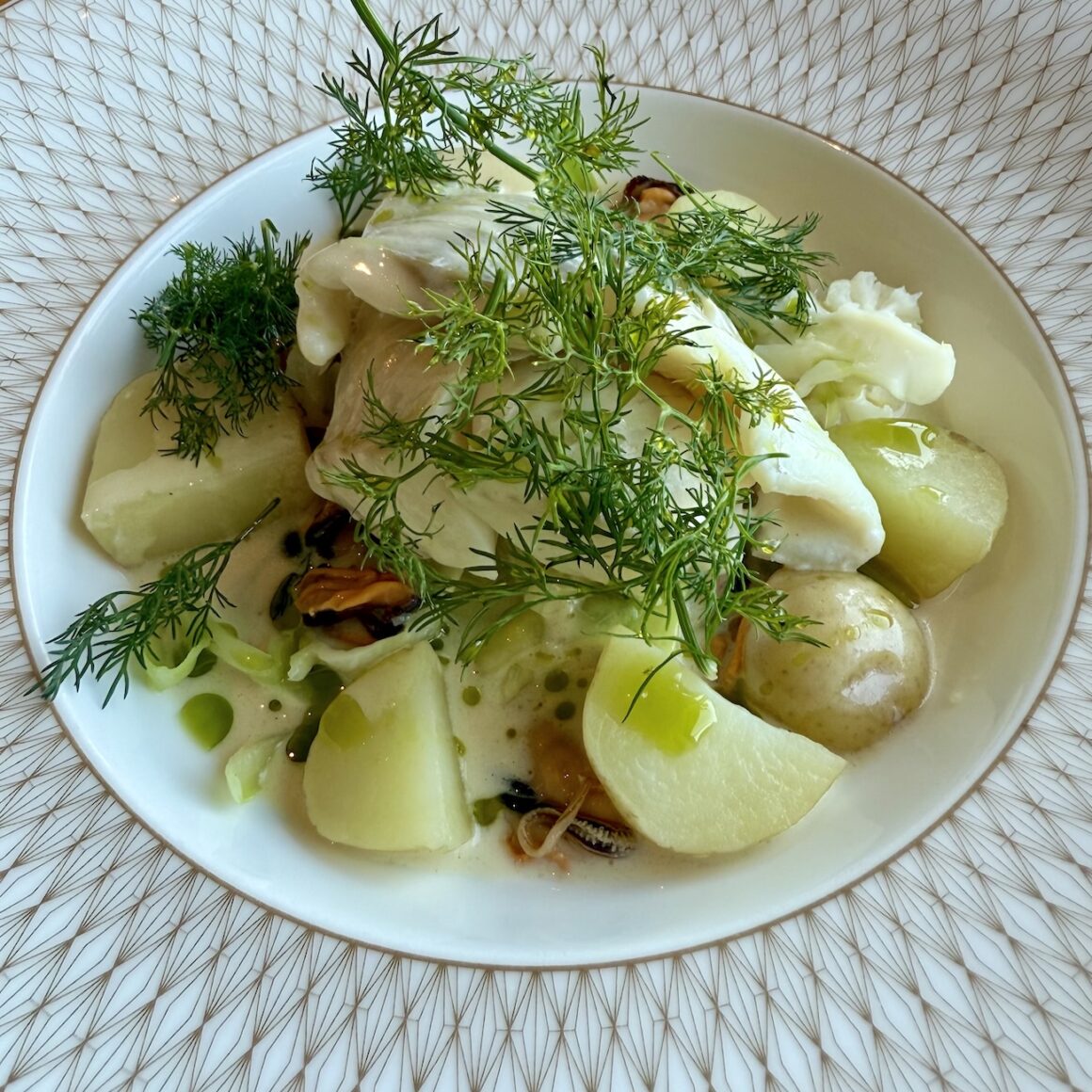 Schweden. Das Halland-Hoch 17 Schweden Visit Halland Poached Pollack im Restaurant Fyr am Tylöstrand bei Halmstad